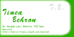 timea behron business card